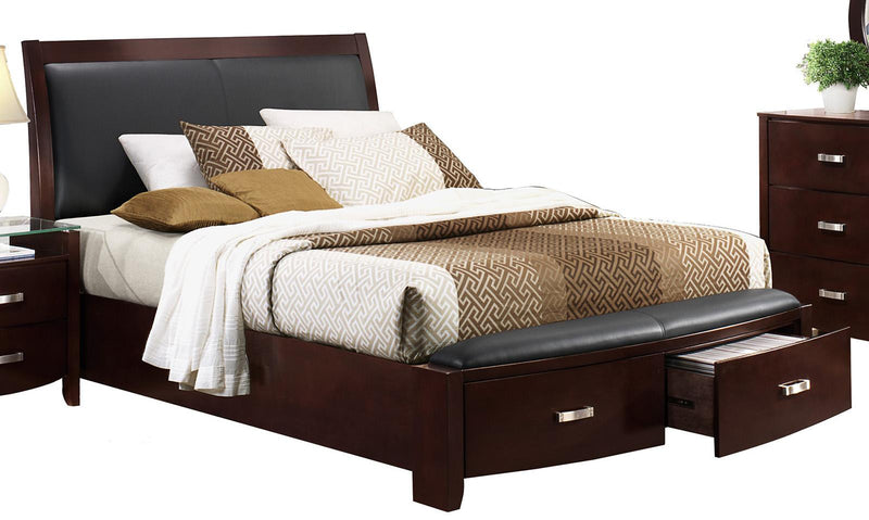 Lyric Queen Sleigh Storage Bed in Dark Espresso 1737NC-1 - Town Of Bargains Furniture - NY
