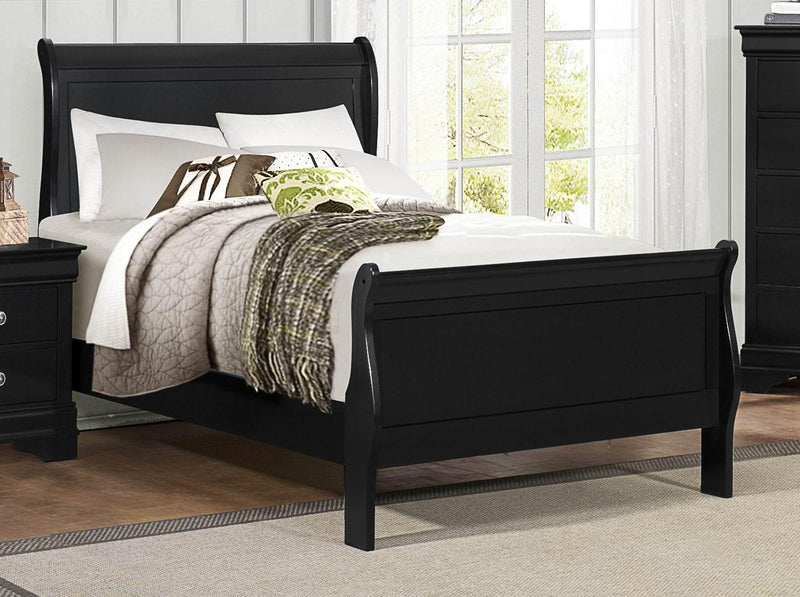 Mayville Twin Sleigh Bed in Black 2147TBK-1 - Town Of Bargains Furniture - NY