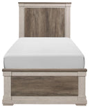 Arcadia Twin Panel Bed in White & Weathered Gray 1677T-1*