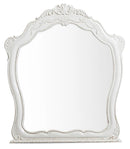 Cinderella Mirror in Antique White with Grey Rub-Through 1386NW-6