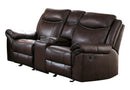 Aram Double Glider Reclining Loveseat in Brown 8206BRW-2