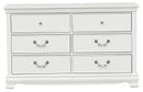 Lucida 6 Drawer Dresser in White 2039W-5