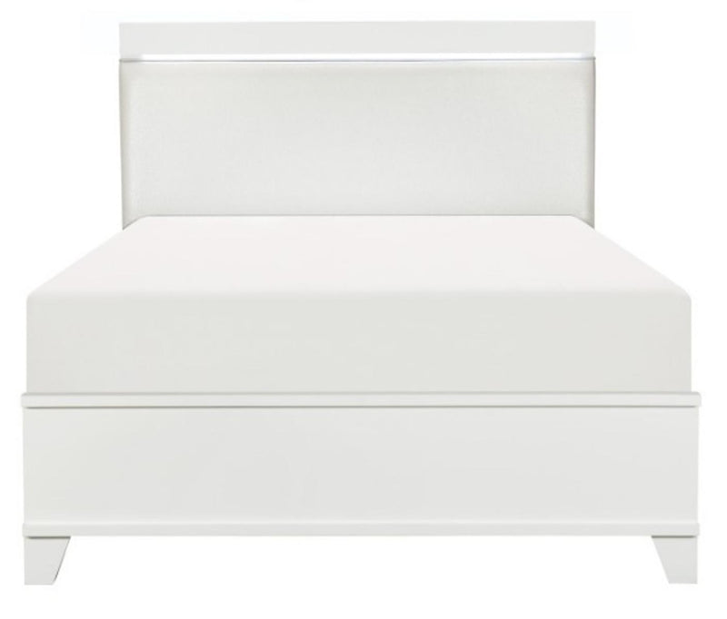 Kerren Queen Platform Bed in White 1678W-1* - Town Of Bargains Furniture - NY