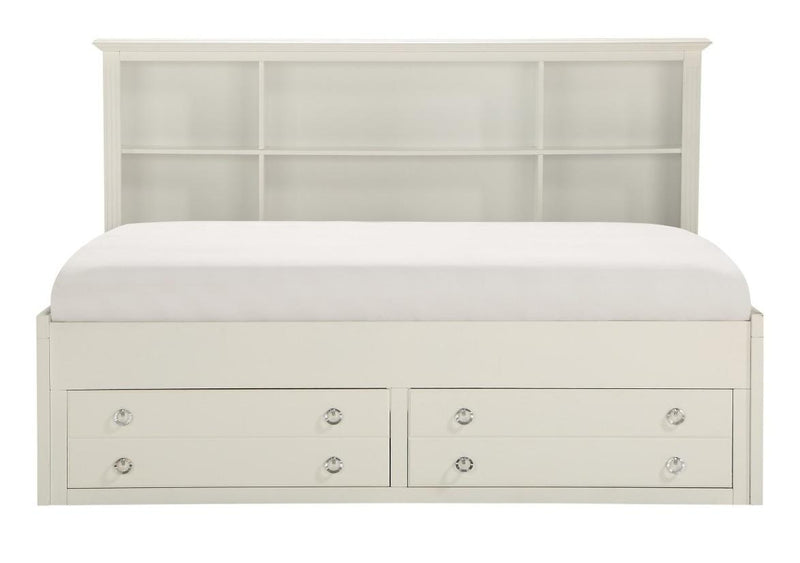 Meghan Twin Lounge Storage Bed in White 2058WHPRT-1* - Town Of Bargains Furniture - NY