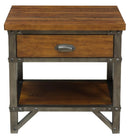 Holverson Nightstand in Rustic Brown & Gunmetal 1715-4