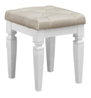 Allura Vanity Stool in White 1916W-14 - Town Of Bargains Furniture - NY
