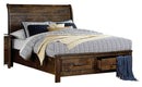 Jerrick Queen Sleigh Platform Bed with Footboard Storage in Burnished Brown 1957-1* - Town Of Bargains Furniture - NY