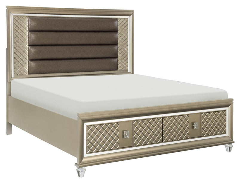 Homelegance Furniture Loudon Queen Platform with Storage Bed in Champagne Metallic 1515-1* image