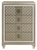Youth Loudon 4 Drawer Chest in Champagne Metallic B1515-9