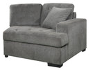 Logansport Right Side Cuddler with 1 Pillow in Gray 9401GRY-RU