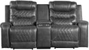 Putnam Power Double Reclining Loveseat in Gray 9405GY-2PW