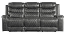Putnam Power Double Reclining Sofa with Drop-Down in Gray 9405GY-3PW