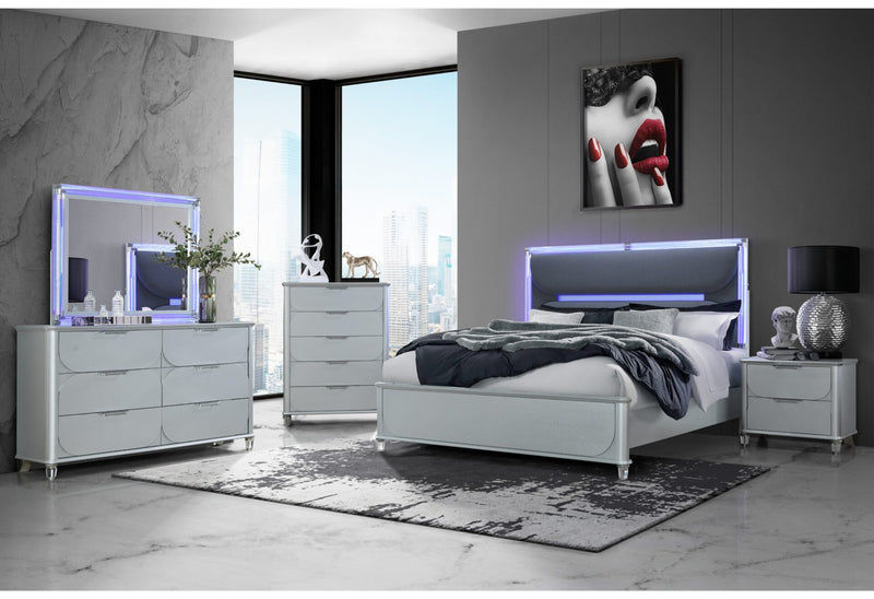 Lando Silver Bed Group - Town Of Bargains Furniture - NY