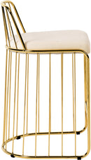 Gio Cream Velvet Stool - Town Of Bargains Furniture - NY