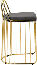 Gio Grey Velvet Stool - Town Of Bargains Furniture - NY
