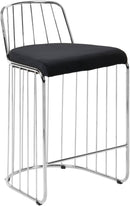 Gio Black Velvet Stool - Town Of Bargains Furniture - NY