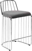 Gio Grey Velvet Stool - Town Of Bargains Furniture - NY