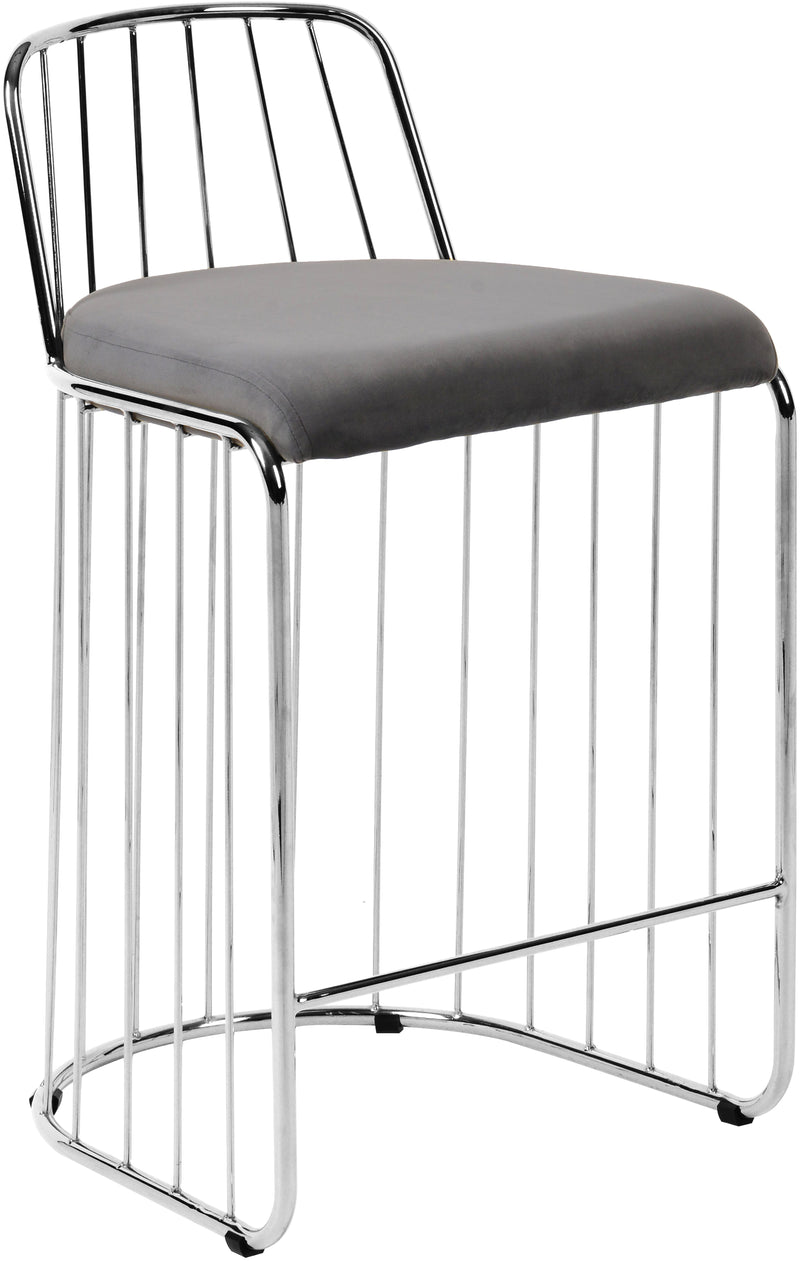 Gio Grey Velvet Stool