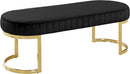 Lemar Black Velvet Bench - Town Of Bargains Furniture - NY