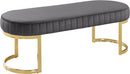 Lemar Grey Velvet Bench - Town Of Bargains Furniture - NY