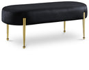 Gia Black Velvet Bench - Town Of Bargains Furniture - NY