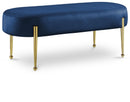 Gia Navy Velvet Bench - Town Of Bargains Furniture - NY