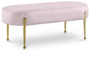 Gia Pink Velvet Bench - Town Of Bargains Furniture - NY