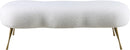 Nube White Faux Sheepskin Fur Bench - Town Of Bargains Furniture - NY