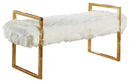 Chloe White Faux Fur Bench - Town Of Bargains Furniture - NY