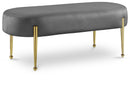 Gia Grey Velvet Bench - Town Of Bargains Furniture - NY