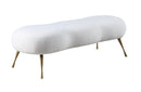 Nube White Faux Sheepskin Fur Bench - Town Of Bargains Furniture - NY