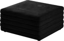 Lorenzo Black Velvet Ottoman - Town Of Bargains Furniture - NY