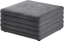 Lorenzo Grey Velvet Ottoman - Town Of Bargains Furniture - NY