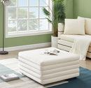 Lorenzo Cream Velvet Ottoman - Town Of Bargains Furniture - NY