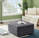 Lorenzo Grey Velvet Ottoman - Town Of Bargains Furniture - NY