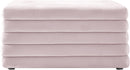 Lorenzo Pink Velvet Ottoman - Town Of Bargains Furniture - NY