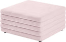 Lorenzo Pink Velvet Ottoman - Town Of Bargains Furniture - NY