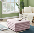 Lorenzo Pink Velvet Ottoman - Town Of Bargains Furniture - NY