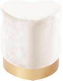 Heart Cream Velvet Ottoman/Stool