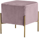 Isla Pink Velvet Ottoman/Stool
