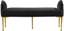 Owen Black Velvet Bench