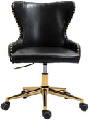 Hendrix Black Faux Leather Office Chair - Town Of Bargains Furniture - NY