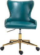 Hendrix Blue Faux Leather Office Chair - Town Of Bargains Furniture - NY
