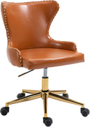 Hendrix Cognac Faux Leather Office Chair - Town Of Bargains Furniture - NY