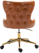 Hendrix Cognac Faux Leather Office Chair - Town Of Bargains Furniture - NY