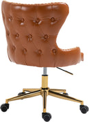 Hendrix Cognac Faux Leather Office Chair - Town Of Bargains Furniture - NY