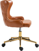 Hendrix Cognac Faux Leather Office Chair - Town Of Bargains Furniture - NY