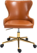 Hendrix Cognac Faux Leather Office Chair - Town Of Bargains Furniture - NY