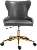 Hendrix Grey Faux Leather Office Chair - Town Of Bargains Furniture - NY