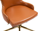 Hendrix Cognac Faux Leather Office Chair - Town Of Bargains Furniture - NY
